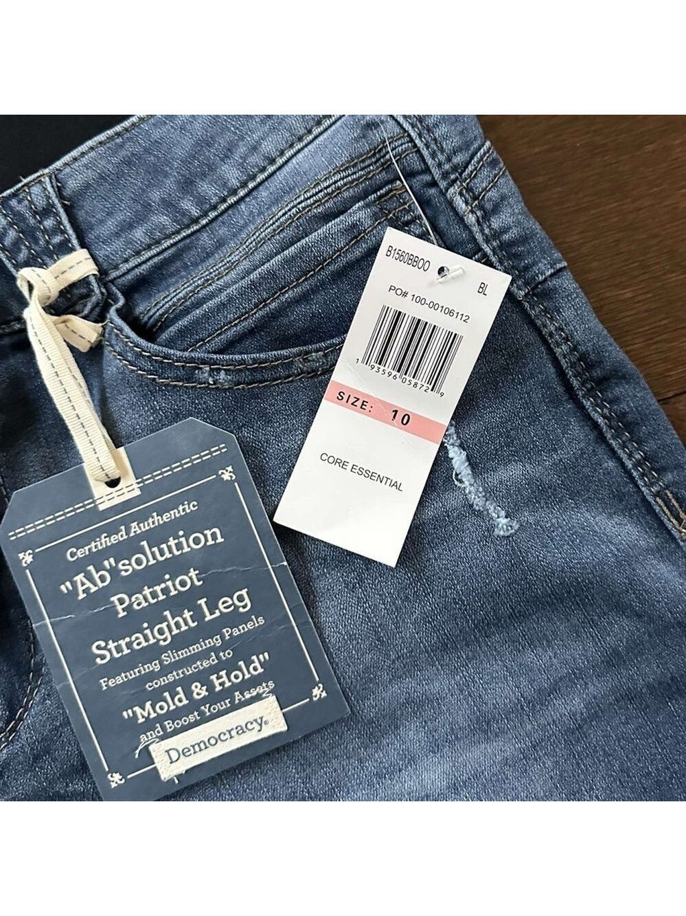 Democracy "Ab"solution Patriot Straight Leg Jeans – Size 10, NWT - Picture 4 of 10